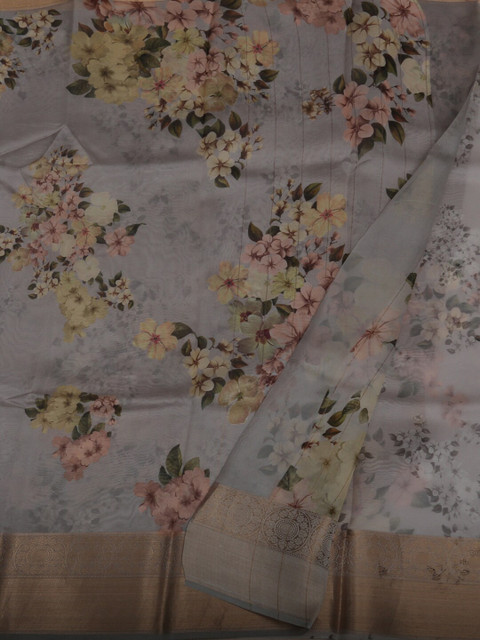 Pothys Grey & Yellow Pure Cotton Woven Design Saree 
Pothys Grey & Yellow Pure Cotton Woven Design Saree