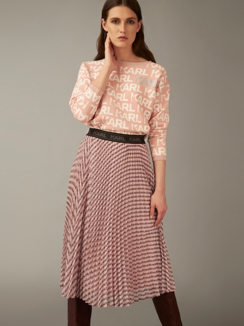 COVER STORY by KARL LAGERFELD Women Pink & Black Printed Pleated A-Line Midi Skirt
COVER STORY by KARL LAGERFELD Women Pink & Black Printed Pleated A-Line Midi Skirt