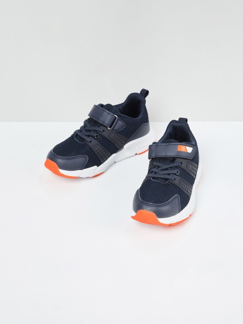 max Boys Navy Blue Textured Sneakers