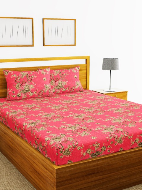 BIANCA Peach-Coloured & Brown Floral 110 TC Cotton 1 Extra Large Bedsheet with 2 Pillow Covers
BIANCA Peach-Coloured & Brown Floral 110 TC Cotton 1 Extra Large Bedsheet with 2 Pillow Covers