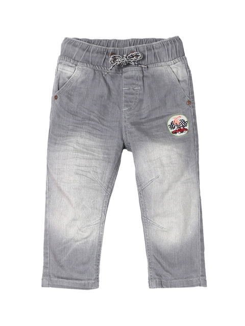 Donuts Boys Grey Regular Fit Mid-Rise Clean Look Stretchable Jeans