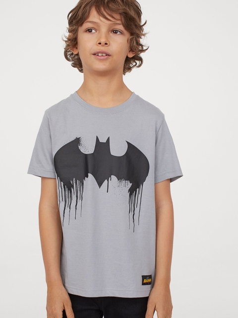 H&M Boys Grey Printed T-shirt