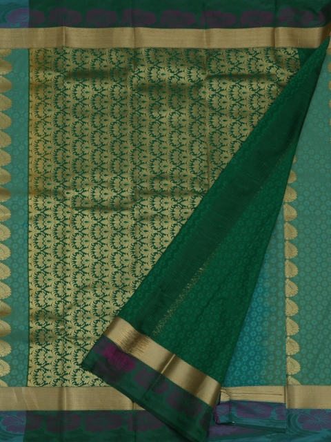 Pothys Green & Turquoise Blue Art Silk Woven Design Saree