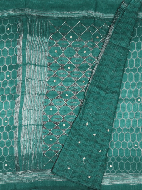 Pothys Green Woven Design Jute Cotton Saree
