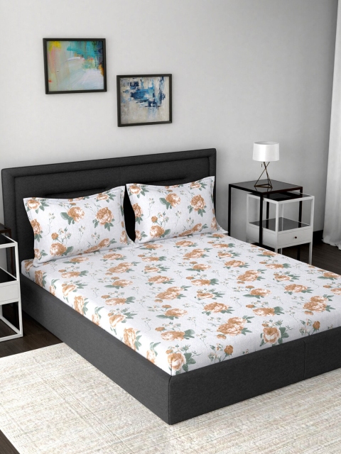 MASPAR White & Mustard Yellow Floral 200 TC Cotton 1 King Bedsheet with 2 Pillow Covers
MASPAR White & Mustard Yellow Floral 200 TC Cotton 1 King Bedsheet with 2 Pillow Covers
