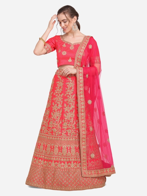 VRSALES Pink & Gold Embroidered Semi-Stitched Lehenga & Unstitched Blouse with Dupatta
VRSALES Pink & Gold Embroidered Semi-Stitched Lehenga & Unstitched Blouse with Dupatta