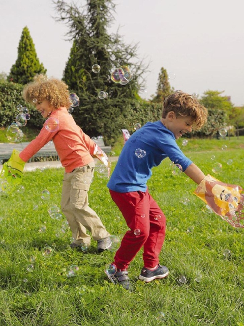 Glove A Bubbles Kids Green & Yellow A Bubble Dinosaur Glove