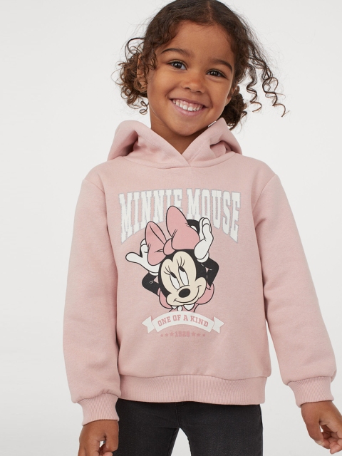H&M Girls Pink Minnie Mouse Printed Hoodie