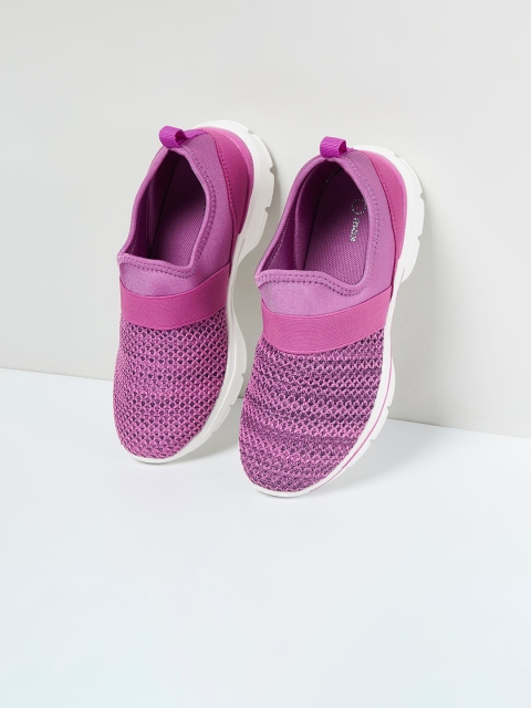 max Girls Purple Slip-On Sneakers