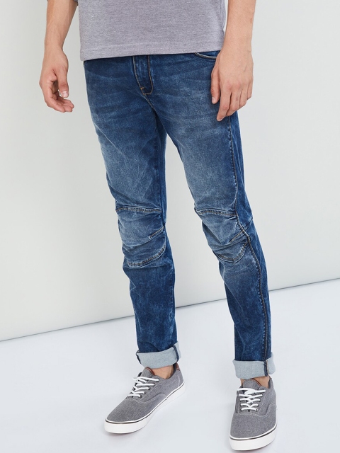 max Men Blue Skinny Fit Mid-Rise Clean Look Stretchable Jeans