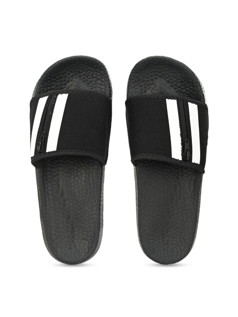 AfroJack Men Black Striped Sliders