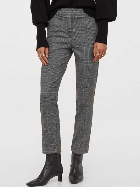 H&M Women Grey Cigarette Trousers