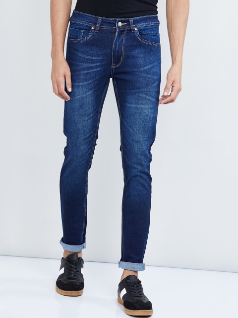 max Men Blue Skinny Fit Mid-Rise Clean Look Stretchable Jeans