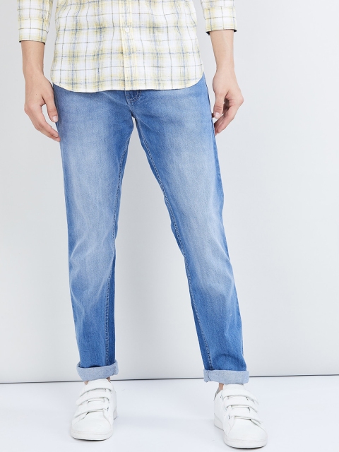 max Men Blue Slim Fit Mid-Rise Clean Look Stretchable Jeans