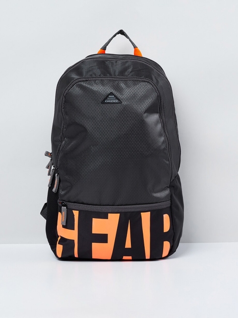 max Men Grey & Orange Printed Laptop Bag