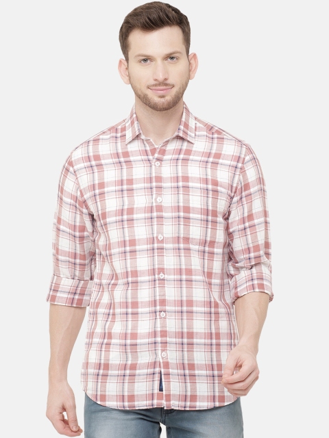 CAVALLO by Linen Club Men Cotton Linen Peach-Coloured & White Regular Fit Checked Casual Shirt
CAVALLO by Linen Club Men Cotton Linen Peach-Coloured & White Regular Fit Checked Casual Shirt