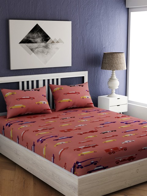 EverHOME Pink & Blue Conversational 144 TC Cotton 1 Queen Bedsheet with 2 Pillow Covers
EverHOME Pink & Blue Conversational 144 TC Cotton 1 Queen Bedsheet with 2 Pillow Covers