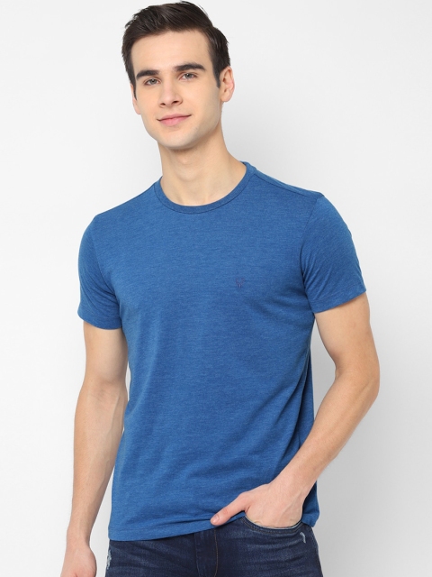 Solly Jeans Co. Men Blue Solid Round Neck T-shirt