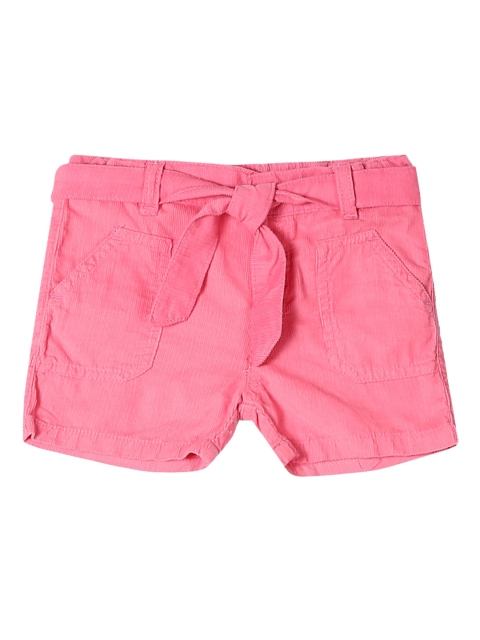 Donuts Girls Pink Solid Regular Fit Hot Pants