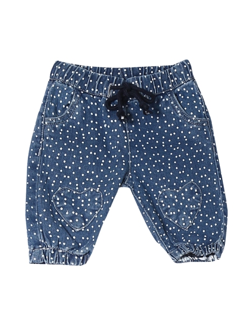 Donuts Girls Blue & White Regular Fit Mid-Rise Clean Look Jeans