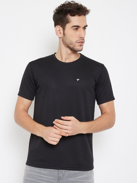 NEVA Men Black Solid Round Neck T-shirt