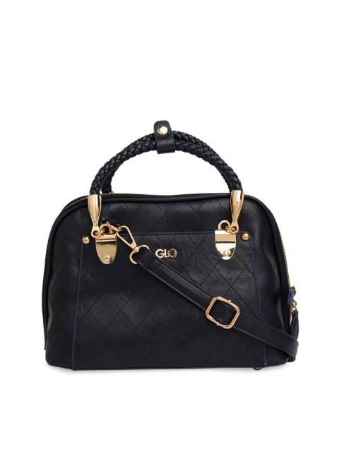 Globus Navy Blue Textured Handheld Bag