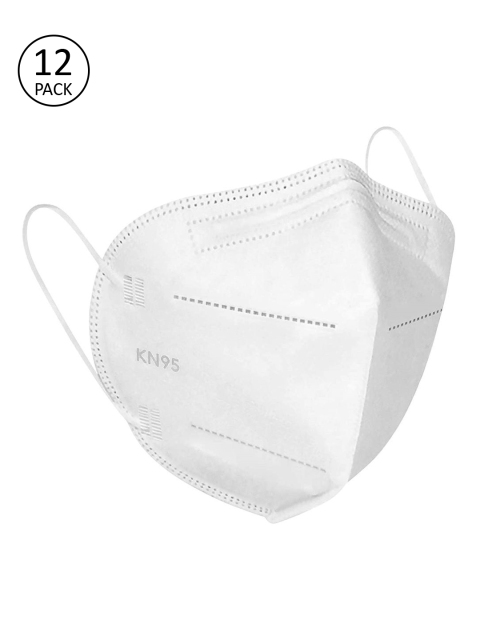 OOMPH Unisex Pack of 12 Pcs White 5-Ply Reusable N95 Masks