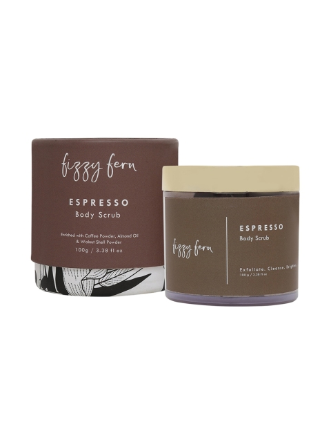 Fizzy Fern Unisex Espresso Body Scrub With Frankincense Oil & Walnut Shell Powder 100g, Beige
Fizzy Fern Unisex Espresso Body Scrub With Frankincense Oil & Walnut Shell Powder 100g, Beige