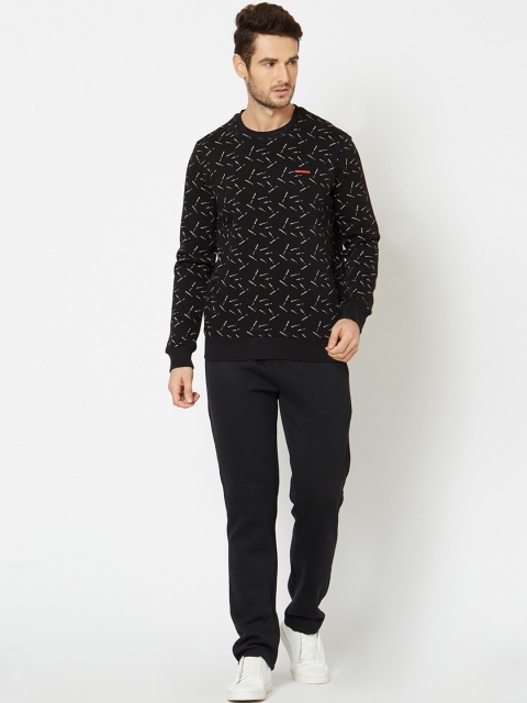 Sweet Dreams Men Black & White Printed Tracksuit