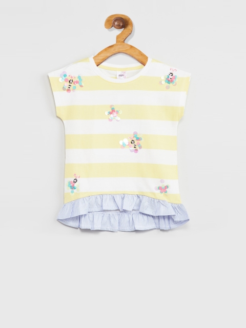 max Girls Yellow Embellished Top