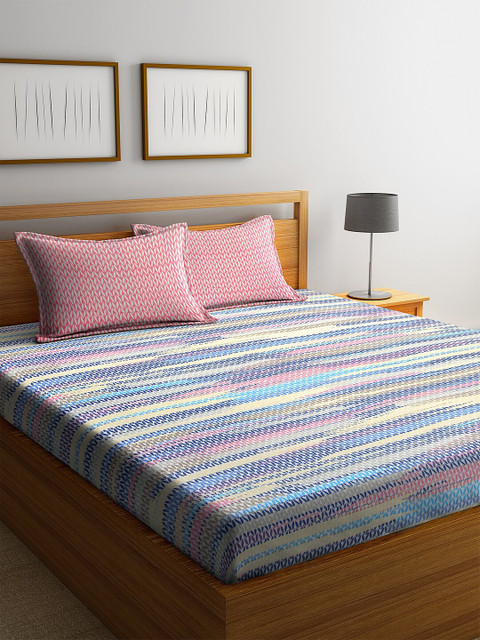 BOMBAY DYEING Blue & Pink Abstract 120 TC Cotton 1 Queen Bedsheet with 2 Pillow Covers
BOMBAY DYEING Blue & Pink Abstract 120 TC Cotton 1 Queen Bedsheet with 2 Pillow Covers