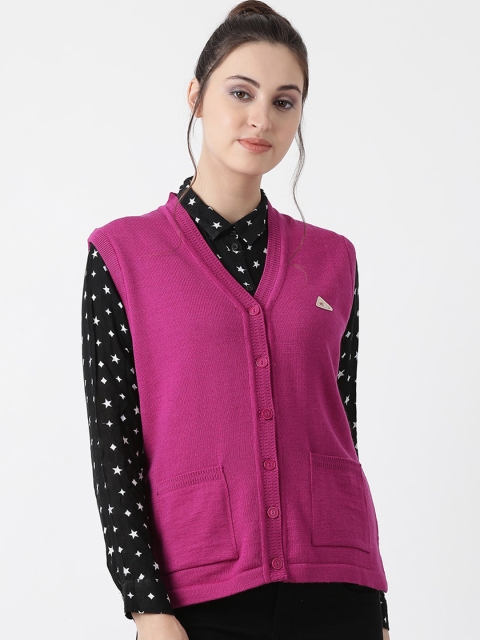 Monte Carlo Women Pink Solid Cardigan Sweater