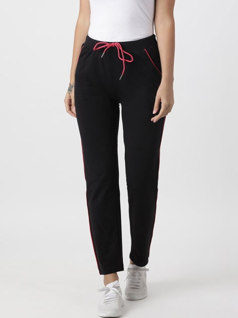 Monte Carlo Women Black Solid Track Pants