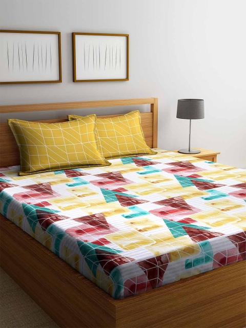 BOMBAY DYEING White & Yellow Geometric 120 TC Cotton 1 Queen Bedsheet with 2 Pillow Covers
BOMBAY DYEING White & Yellow Geometric 120 TC Cotton 1 Queen Bedsheet with 2 Pillow Covers