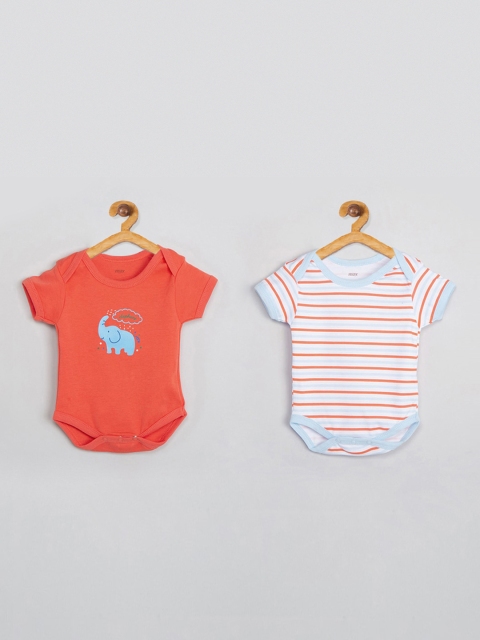 max Infant Boys Pack Of 2 Printed Bodysuits, White