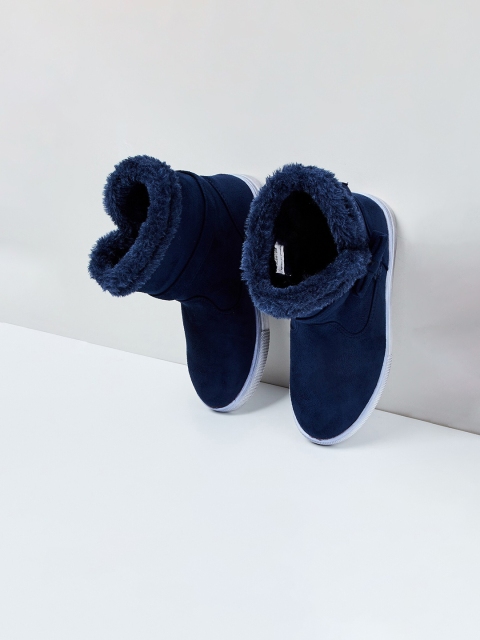 MAX Solid High-Top Boots, Navy blue