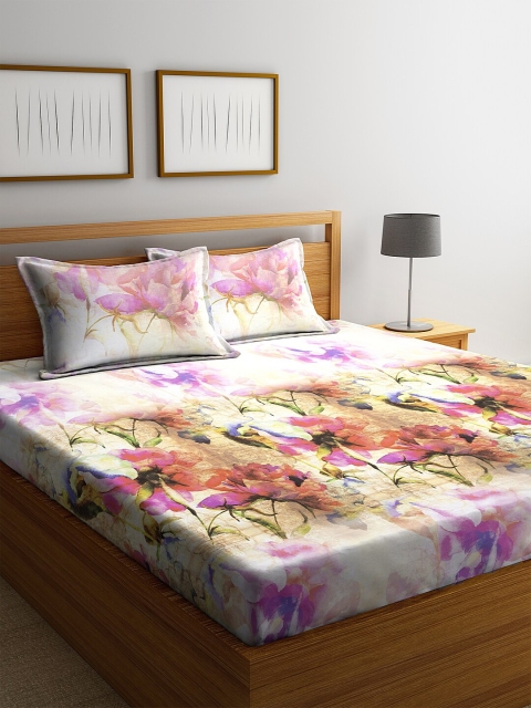 BOMBAY DYEING White & Pink Floral 120 TC Cotton 1 Queen Bedsheet with 2 Pillow Covers
BOMBAY DYEING White & Pink Floral 120 TC Cotton 1 Queen Bedsheet with 2 Pillow Covers