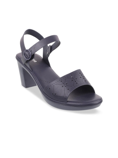 Mochi Women Blue Solid Heels