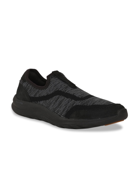 Hush Puppies Women Black Woven Design Slip-On Sneakers
