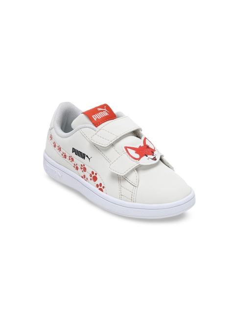 Puma Kids Black Textile Training or Gym Shoes, White