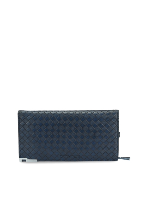 Calvadoss Women Navy Blue Textured Two Fold Wallet