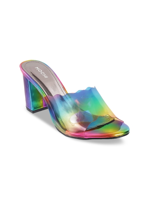 Mochi Women Multicoloured Printed Mules, Multi