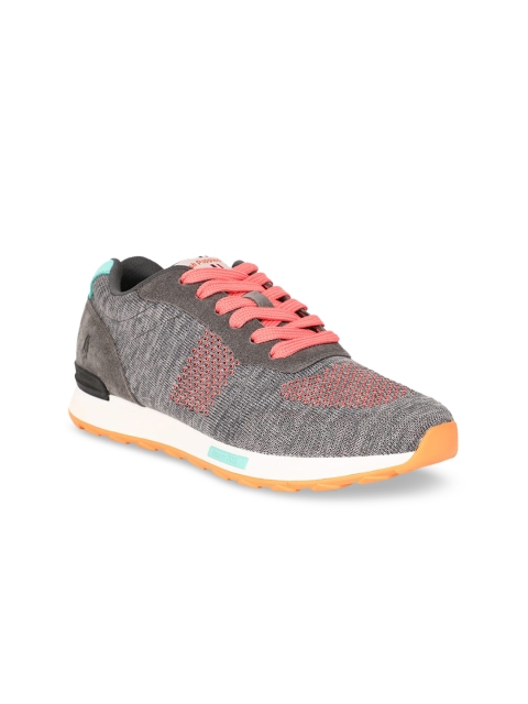Hush Puppies Women Grey Woven Design Sneakers