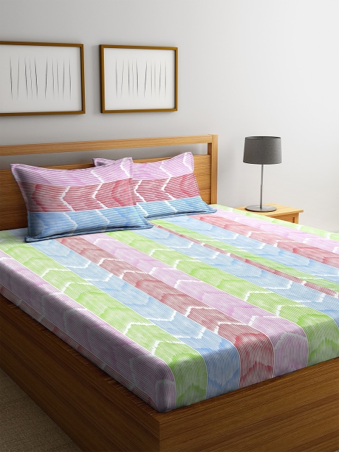 BOMBAY DYEING Multicoloured Abstract 120 TC Cotton 1 Queen Bedsheet with 2 Pillow Covers, Multi
BOMBAY DYEING Multicoloured Abstract 120 TC Cotton 1 Queen Bedsheet with 2 Pillow Covers, Multi