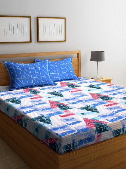 BOMBAY DYEING Multicoloured Abstract 120 TC Cotton 1 Queen Bedsheet with 2 Pillow Covers, Multi
BOMBAY DYEING Multicoloured Abstract 120 TC Cotton 1 Queen Bedsheet with 2 Pillow Covers, Multi