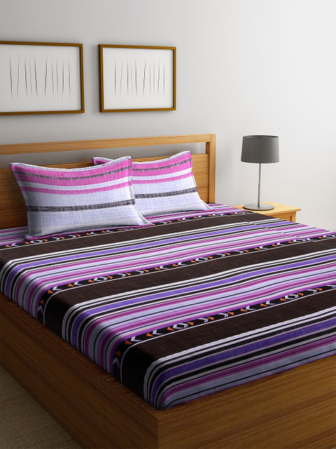 BOMBAY DYEING Brown & Purple Striped 120 TC Cotton 1 Queen Bedsheet with 2 Pillow Covers
BOMBAY DYEING Brown & Purple Striped 120 TC Cotton 1 Queen Bedsheet with 2 Pillow Covers