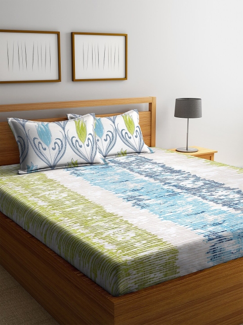 BOMBAY DYEING Green & White Abstract 120 TC Cotton 1 Queen Bedsheet with 2 Pillow Covers
BOMBAY DYEING Green & White Abstract 120 TC Cotton 1 Queen Bedsheet with 2 Pillow Covers