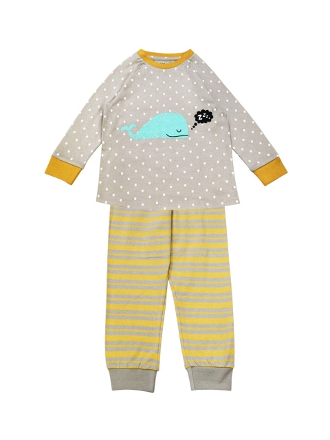 ventra Girls Grey Printed Night suit
