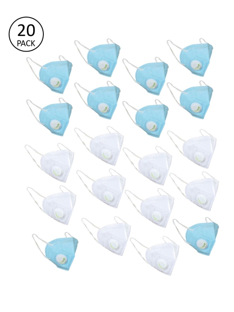 OOMPH Unisex Pack of 20 Reusable 5-Ply Mask, White