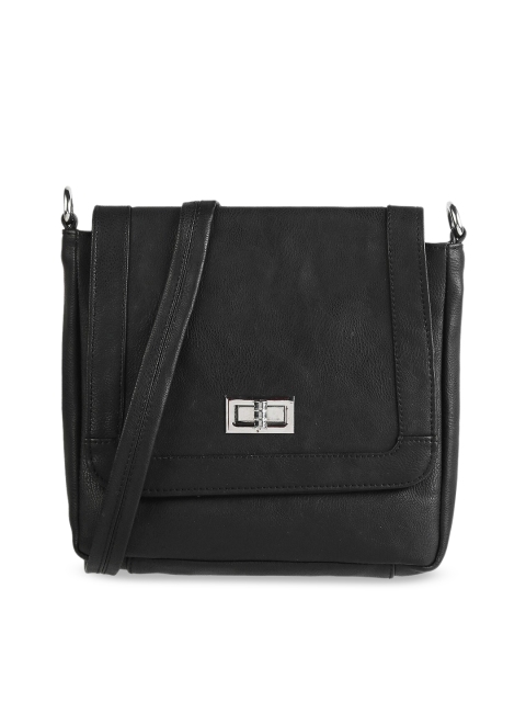 Metro Black Solid Sling Bag